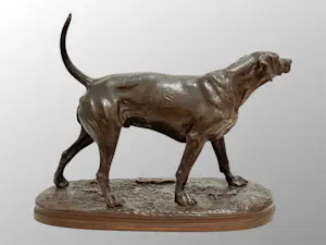 Arthur Waagen - (1833-1898) - Sculpture, Le Chien Vampire - 31 cm - Bronze patiné kopen? Bied vanaf 700!