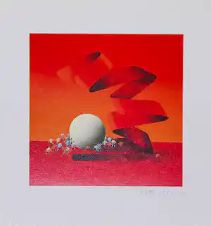 Kurt Larisch - Handgesigneerde zeefdruk: Surrealistische Compositie | GRATIS VERZENDING kopen? Bied vanaf 30!