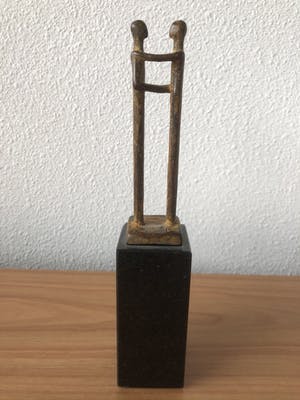 Brons (Onbekend) - Heel apart beeldje " BEDANKT " kopen? Bied vanaf 35!