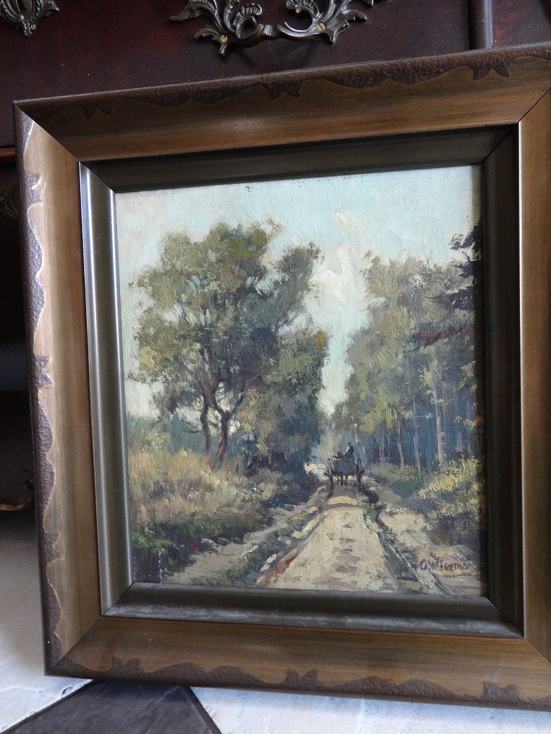 Gerard Wiegman - Landschap met bomen met boer in boerenkar. kopen? Bied vanaf 100!