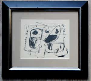 Jaap Nanninga - mooi ingelijste tekening - jaren 50 verkocht voor € 395!