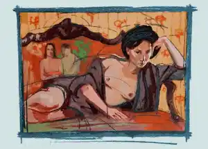 Nico Vrielink - Kleurenzeefdruk CONFRONTATIE met GAUGUIN II verkocht voor € 89!