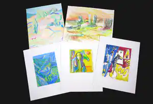 Joe Wols - Lot van 5 originele werken op papier verkocht voor € 36!
