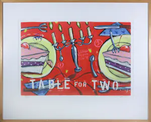 Selwyn Senatori - Zeefdruk, Table for two - Ingelijst kopen? Bied vanaf 80!