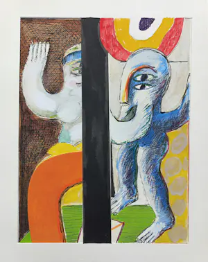 Horst Antes - Strip Teeth, complete uitgave met 7 pochoirs + gesigneerde aquarel kopen? Bied vanaf 695!