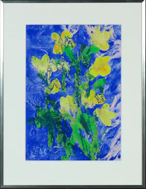 Theo Niermeijer - Gemengde techniek op papier, Bloemen kopen? Bied vanaf 70!