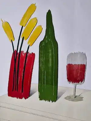 Jeroen Henneman - redelijk zeldzaam kleuren litho - oplage slechts 15 - stilleven - 1982 verkocht voor € 195!