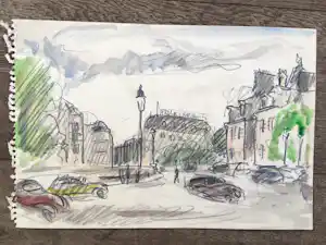 Jan Sluijters (jr.) - Rotonde met auto's in stad. kopen? Bied vanaf 60!