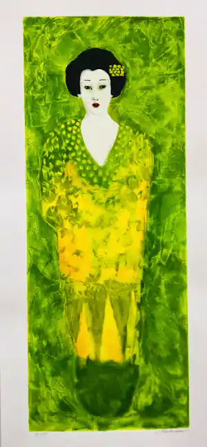 Carolina Paulussen - geisha in groen verkocht voor € 65!