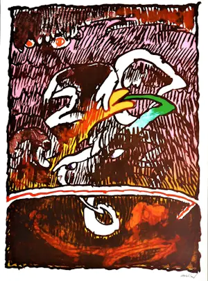 Pierre Alechinsky - SET van 5 Kleurenoffset-litho,s uit de FLYING OBJECT SERIE uit 1978 kopen? Bied vanaf 1!