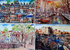 Elva Polyakova - Mooie weer in Amsterdam x 4 stuk's kopen? Bied vanaf 1!