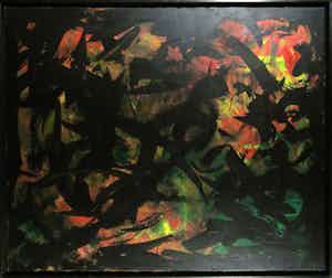 Yehuda Broitman - Acryl op doek, Abstracte compositie - Ingelijst (Groot) verkocht voor € 350!