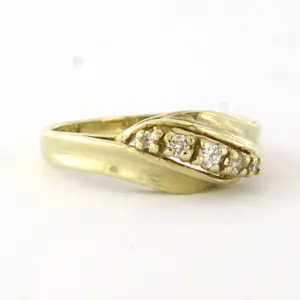 WEMPE 14k geel gouden ring met briljant geslepen diamant tot. 0.10ct kopen? Bied vanaf 310!