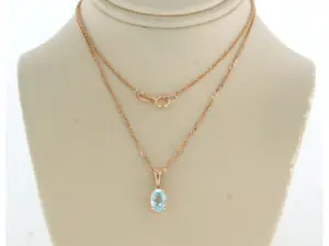 14k rood gouden collier met hanger met topaz - 45 cm kopen? Bied vanaf 135!