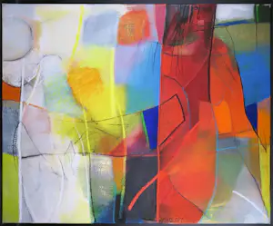Heleen van der Tuin - Zeer imposante compositie in sprekende kleuren kopen? Bied vanaf 350!
