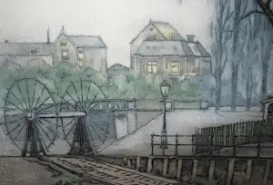 Frans Everbag - Het Polderhuis Amsterdam - ets/aquatint - mooi ingelijst kopen? Bied vanaf 150!