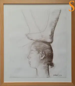 Qiangli Liang - Stap, Houtskool tekening kopen? Bied vanaf 1000!