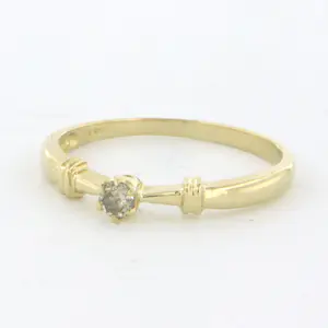 14k geel gouden solitair ring met briljant geslepen diamant 0.07 ct - rm 17.75 kopen? Bied vanaf 120!