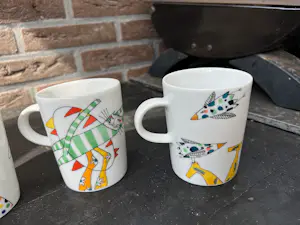 Arzberg - Bekers (4) Porselein - Die Schöne und der Rabe kopen? Bied vanaf 40!