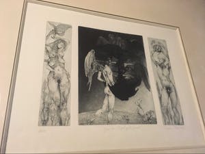 Christian Mischke - ets drieluik Ein Engel 1973 kopen? Bied vanaf 125!
