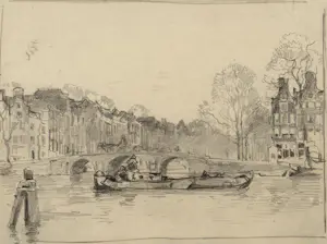 Cornelis Vreedenburgh - Amsterdamse gracht bij de Amstel kopen? Bied vanaf 150!