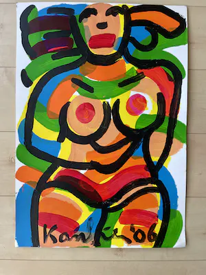 Jacob Kanbier - Acryl op papier: zonder titel - 2006 kopen? Bied vanaf 50!