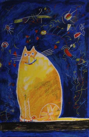 Franz Lauter - Cat in yellow - 2002 kopen? Bied vanaf 75!