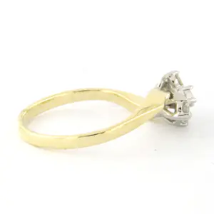14k bicolour gouden ring met briljant geslepen diamant tot. 0.25ct – F/G - VS/SI kopen? Bied vanaf 275!