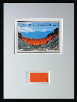 Christo - Project " Valley Curtain " 1970/72 - inc. original stofmonster - handgesigneerd kopen? Bied vanaf 1!