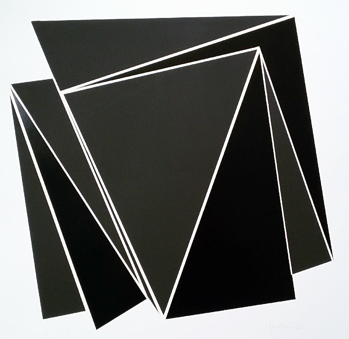 Marcel Henri Verdren - Geometrisch abstract, zeefdruk verkocht voor € 120!