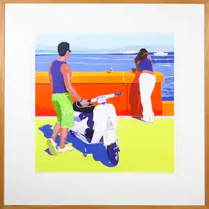 Marco Kooiman - Zeefdruk, Rivièra - Ingelijst verkocht voor € 45!