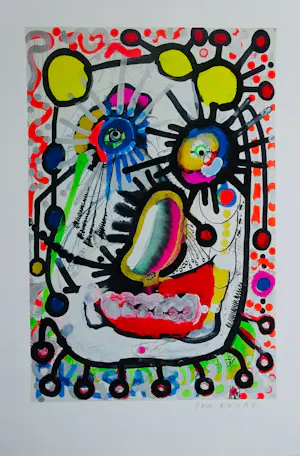 Paul Indrek Kostabi - pop-art litho zzefdruk - handgesigneerd - oplage 1 kopen? Bied vanaf 150!