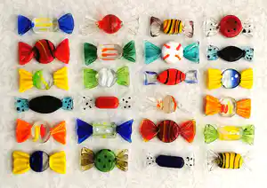 Seguso - 24x Murano Glas Snoepjes / Bonbons / Sweets - Vintage Kunst Venetië verkocht voor € 70!