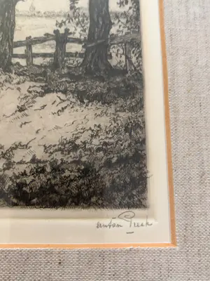 Anton Pieck - Drie bomen, Eigen Druk, Prachtige ets kopen? Bied vanaf 395!