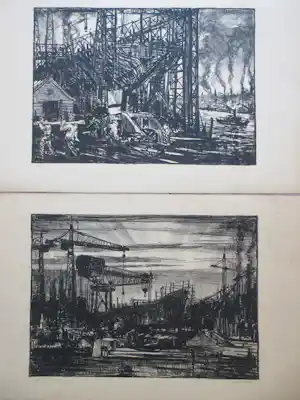 Jan Poortenaar - Scheepswerven Newcastle - 2 Litho's verkocht voor € 45!