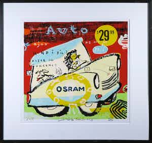 Jacob Herskind - Zeefdruk, Osram - Ingelijst verkocht voor € 37!