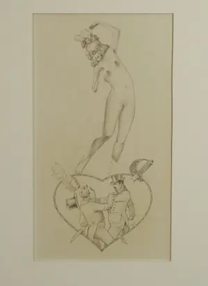 Franz Kuna - Wien, Kampf um die Gunst, erotische Zeichnung, 1920er Jahre kopen? Bied vanaf 90!