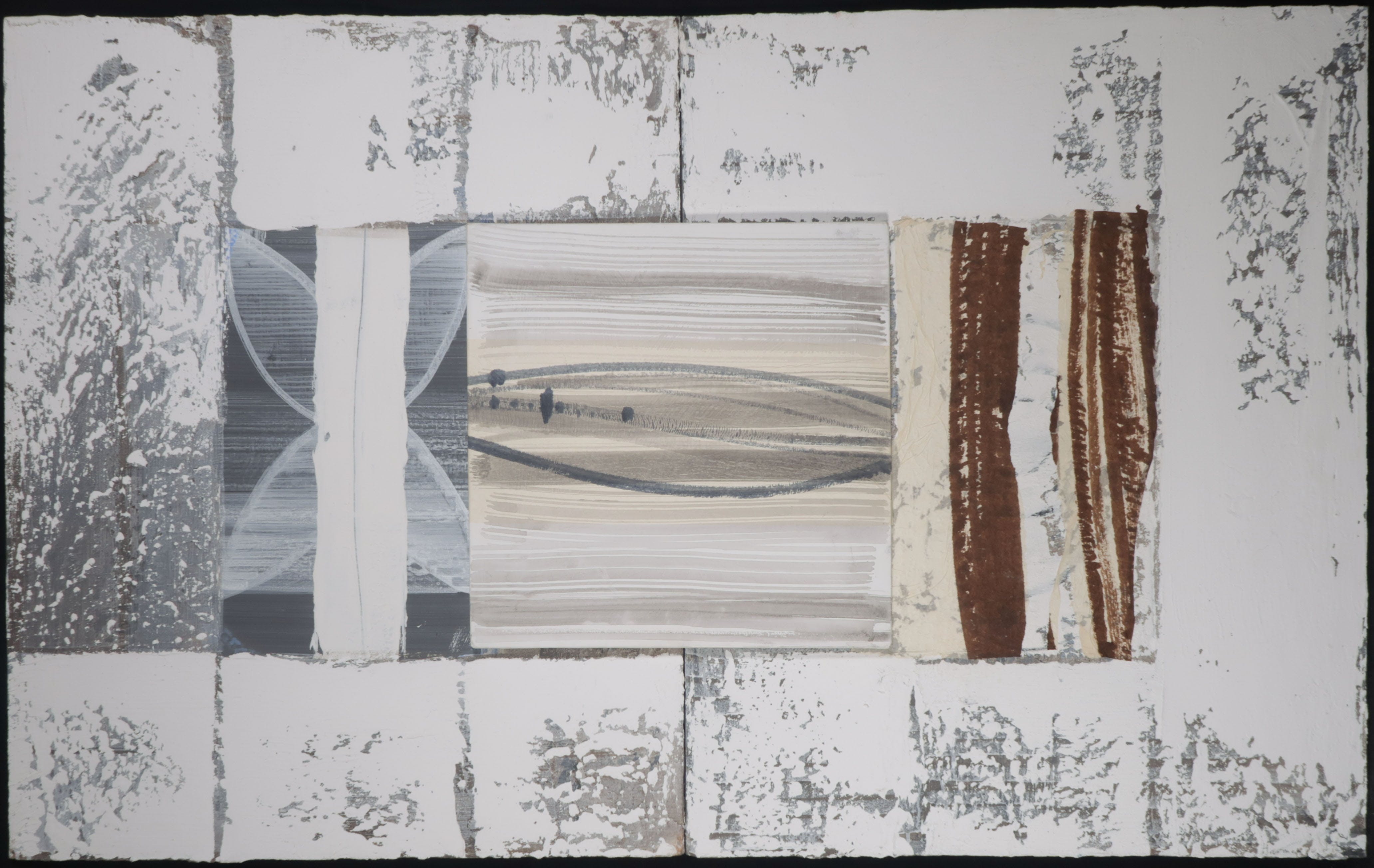 Harmen van der Tuin - Gemengde techniek op canvas, o.a. structuurverf, Z.T. - Groot verkocht voor € 160!