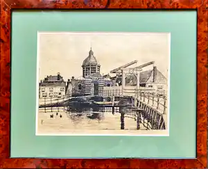 Marius Janssen - Stadsgezicht Morschpoort Leiden verkocht voor € 75!