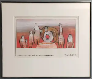Ans Wortel - lichamen van het oude roodland – gouache - ingelijst kopen? Bied vanaf 269!