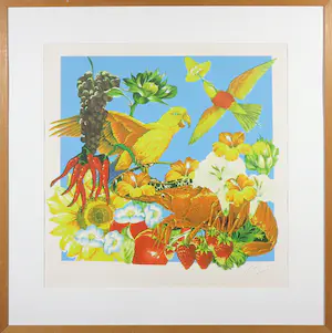 Arjan van Arendonk - Zeefdruk, Fruit, flowers and animals - Ingelijst kopen? Bied vanaf 1!