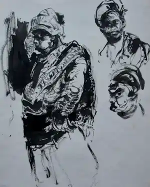 Gerard Adolfs - Inkt op papier: Figuren verkocht voor € 49!