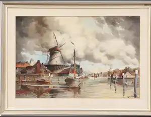 Hermanus Koekkoek (jr.) - Schitterend aquarel gesigneerd L van Staaten verkocht voor € 175!