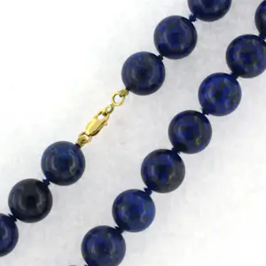 18k gouden slot aan een Lapis Lazuli kralen snoer - 65 cm lang - 156 gram kopen? Bied vanaf 200!