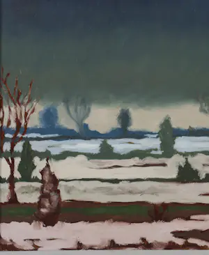 Willem Bol - Winterlandschap met ondergelopen land kopen? Bied vanaf 500!
