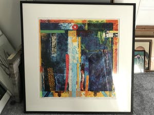 Jos Verwiel - Zeefdruk Nr. 74 - Blue Tombe - Ingelijst kopen? Bied vanaf 110!