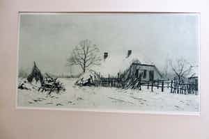 Paul van der Ven - Winterlandschap met boerderij verkocht voor € 65!