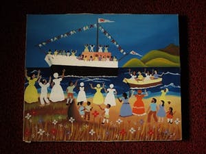 Niet of onleesbaar gesigneerd - Braziliaanse naieve kunst 1979 "in de haven van Rio de Janeiro" gesigneerd kopen? Bied vanaf 10!