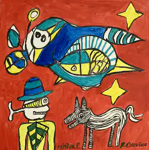 Ruud Cornelisse - Acrylverf op doek - Mister P. - gesigneerd verkocht voor € 70!