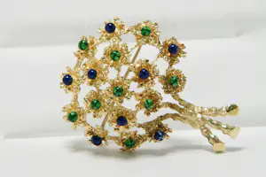 26 - 18 karaats geelgouden bloemenboeket broche kopen? Bied vanaf 1490!